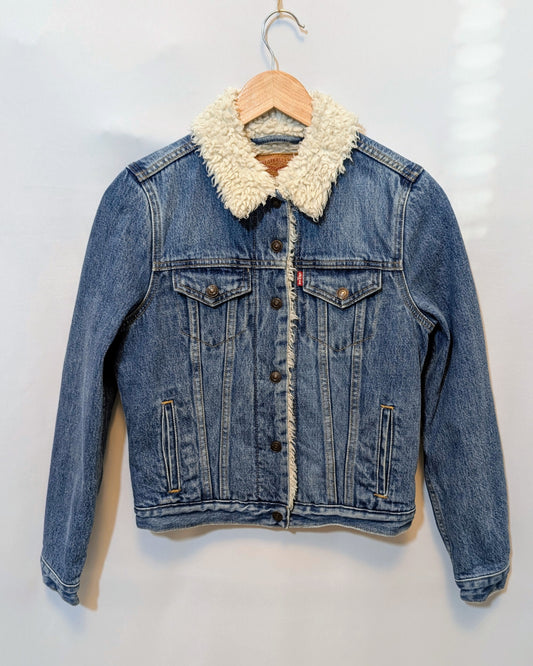 Levi's Sherpa Denim Jacket - Size XS - Grade A